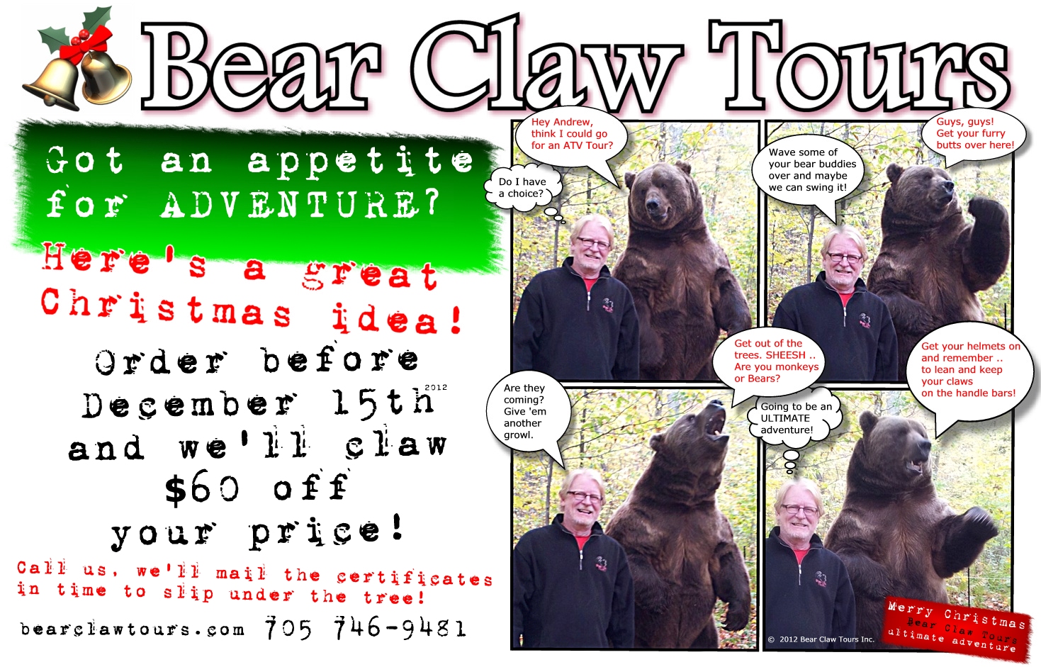 Great Christmas idea - Bear Claw Tours -  Georgian Bay's Ultimate Adventure